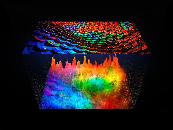 Изображение яркой 3D визуализации выглядит впечатляющим и динамичным, усиленным яркими цветами и сложными текстурами.