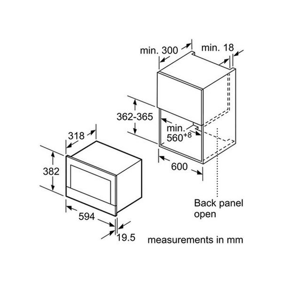 Вбудована мікрохвильова піч Bosch BFL 634 GB1