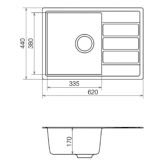 Кухонная мойка Vankor Easy EMP 02.62 Gray stone