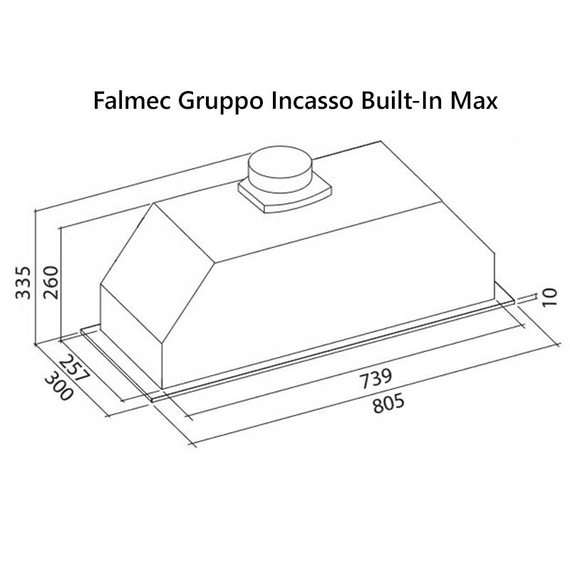 Вытяжка кухонная Falmec Built-in Max 70 bk 600