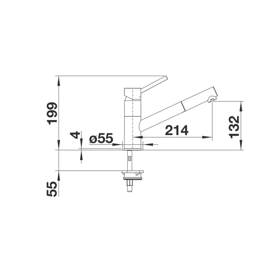 Кухонный смеситель Blanco KANO-S хром/чёрний 526174