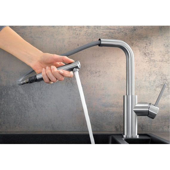 Кухонный смеситель Blanco LANORA-S нерж. сталь 523123