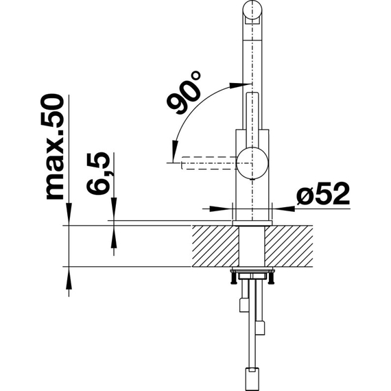 Кухонный смеситель Blanco LANORA-S нерж. сталь 523123