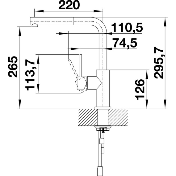 Кухонный смеситель Blanco LANORA-S нерж. сталь 523123