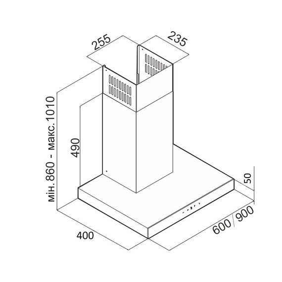 Вытяжка кухонная Best CHEF T-line 1100 inox 90