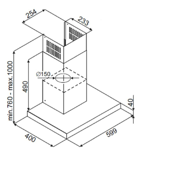 Вытяжка кухонная Best CHEF Slim line 1100 black 60