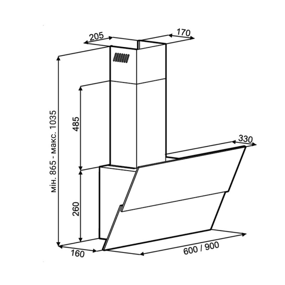 Вытяжка кухонная Best CHEF Gamma 1000 black 60