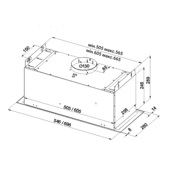 Вытяжка кухонная Best CHEF Smart box 1000 inox 53