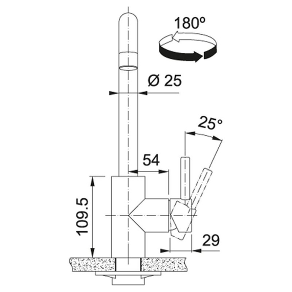 Кухонный смеситель Franke Kubus нерж.сталь