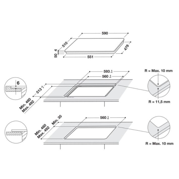 Варочная поверхность электрическая Whirlpool WFS 0160 NE