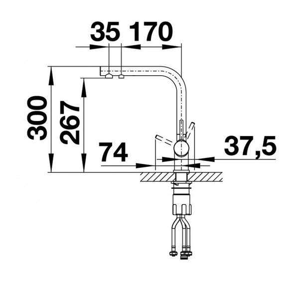 Кухонный смеситель Blanco FONTAS II PVD steel 523129