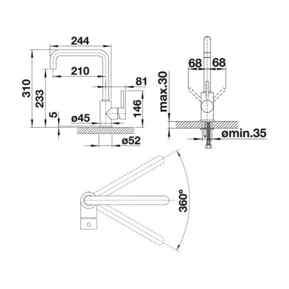 Кухонный смеситель Blanco MILI хром 519413