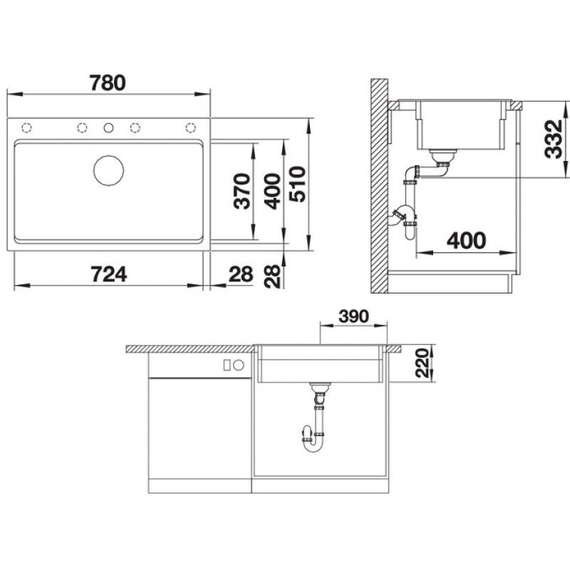 Кухонная мойка Blanco ETAGON 8 белый 525191