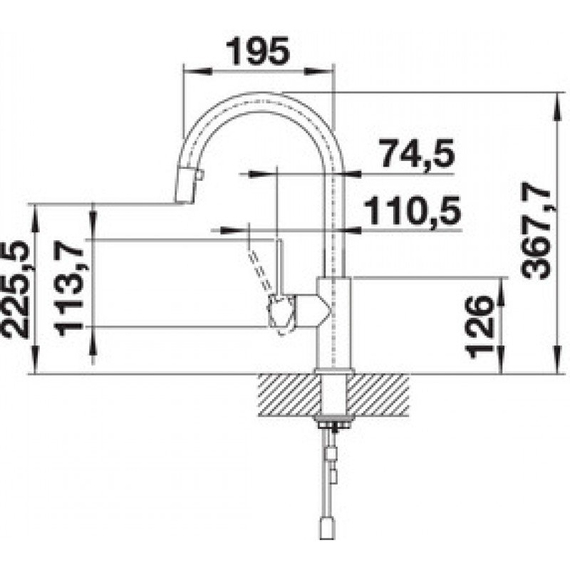 Кухонный смеситель Blanco CANDOR-S нержавеющая сталь 523121
