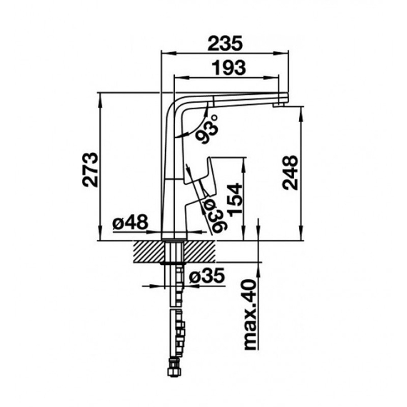 Кухонный смеситель Blanco AVONA-S тёмная скала 521285