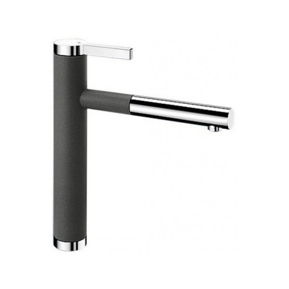 Кухонный смеситель Blanco LINEE-S хром/тёмная скала 518804