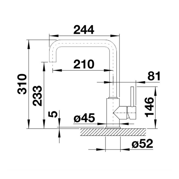 Кухонный смеситель Blanco MILI чёрний матовий 526665