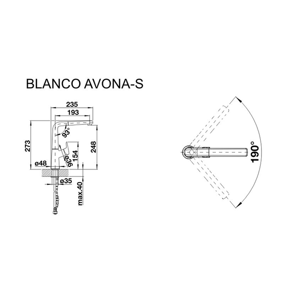 Кухонный смеситель Blanco AVONA-S вулканический серый 526928