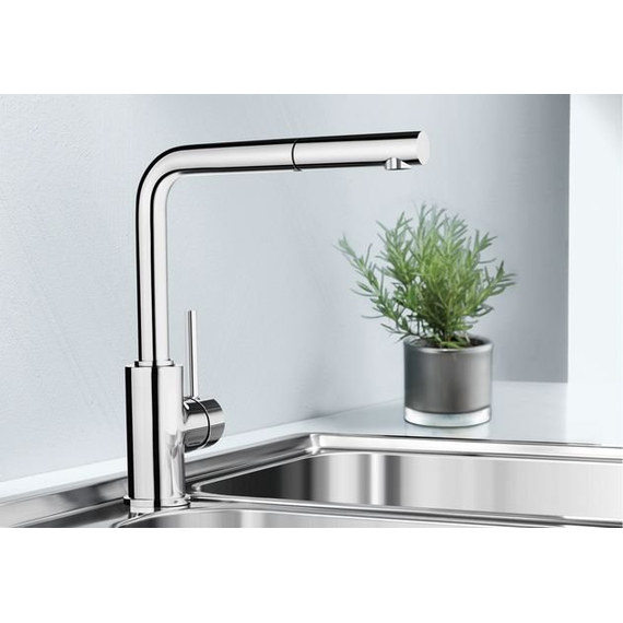 Кухонный смеситель Blanco MILA-S чёрний матовий 526660