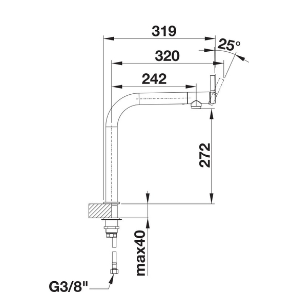 Кухонный смеситель Blanco VONDA "нержавеющая сталь" 518435