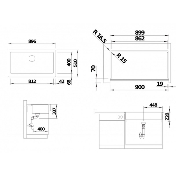 Кухонная мойка Blanco VINTERA XL 9-UF антрацит 526101