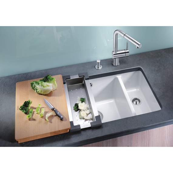 Кухонная мойка Blanco SUBLINE 350/150-U керамика PuraPlus базальт 523746