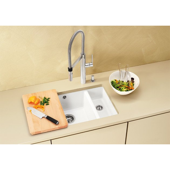 Кухонная мойка Blanco SUBLINE 350/150-U керамика PuraPlus глянсовый магнолия 523742