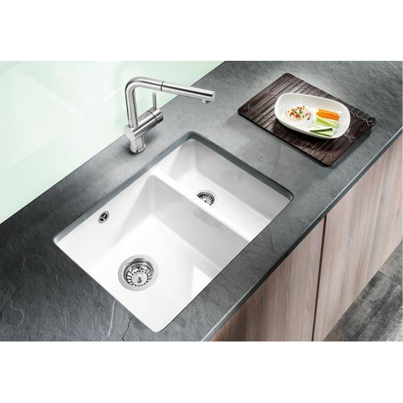 Кухонная мойка Blanco SUBLINE 350/150-U керамика PuraPlus чёрний 523747