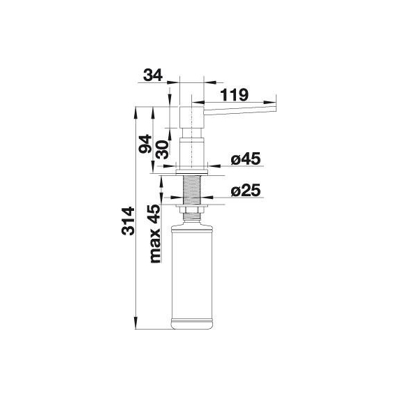 Дозатор жидкого моющего средства Blanco LATO хром/вулканический серый