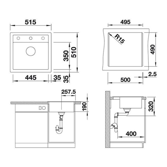 Кухонная мойка Blanco DALAGO 5 темная скала 518848
