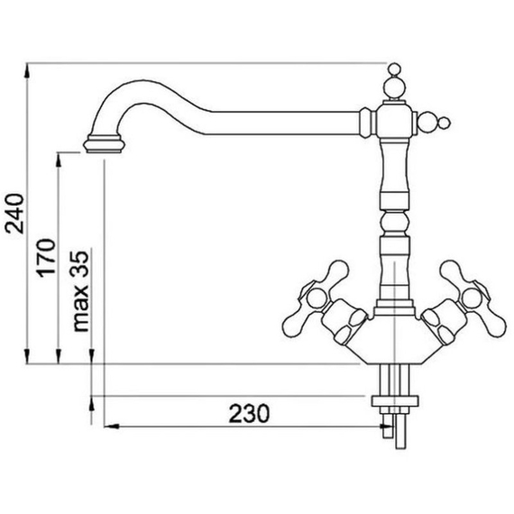 Кухонний змішувач Elleci Rio cromato