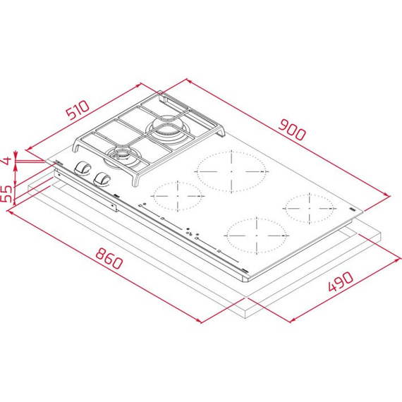Варочная поверхность комбинированная Teka JZC 96324