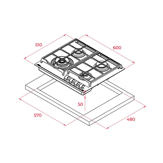 Варочная поверхность газовая Teka GBC 64100 WH