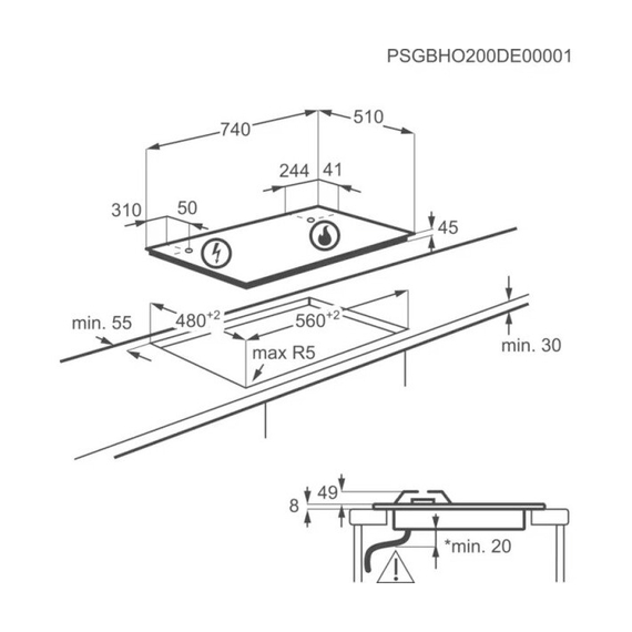 Варочная поверхность газовая Electrolux KGG75362K