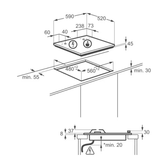 Варочная поверхность газовая Electrolux KGG64362S