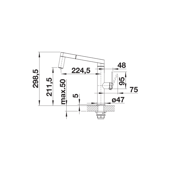 Кухонный смеситель Blanco PANERA-S нерж.сталь 521547