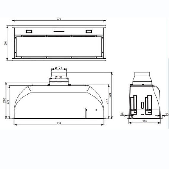 Вытяжка кухонная Falmec Gruppo Incasso Burano 70 E.P. White