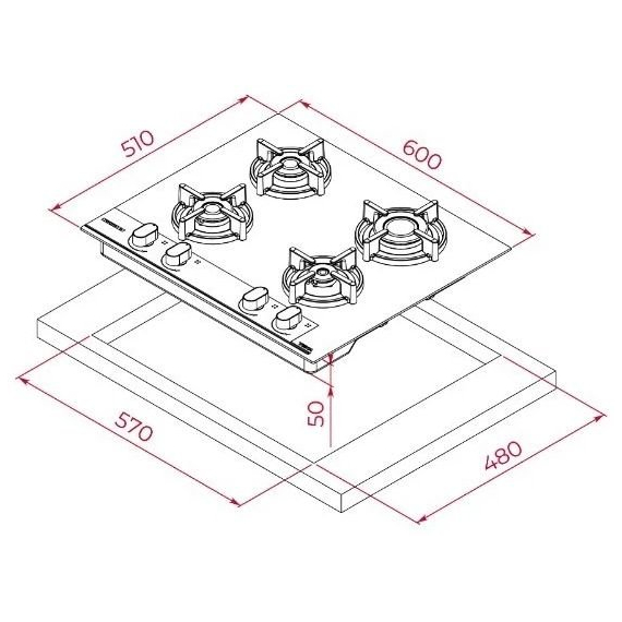 Варочная поверхность газовая Teka GBC 64 BM