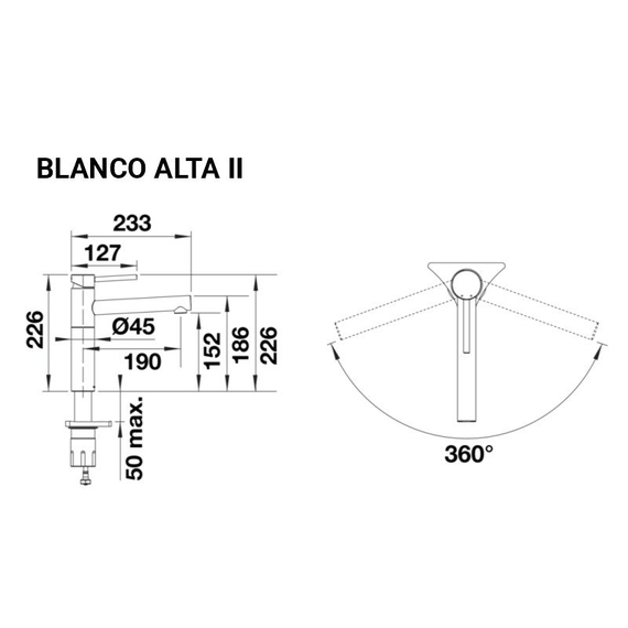 Кухонный смеситель Blanco ALTA II кофе 527534