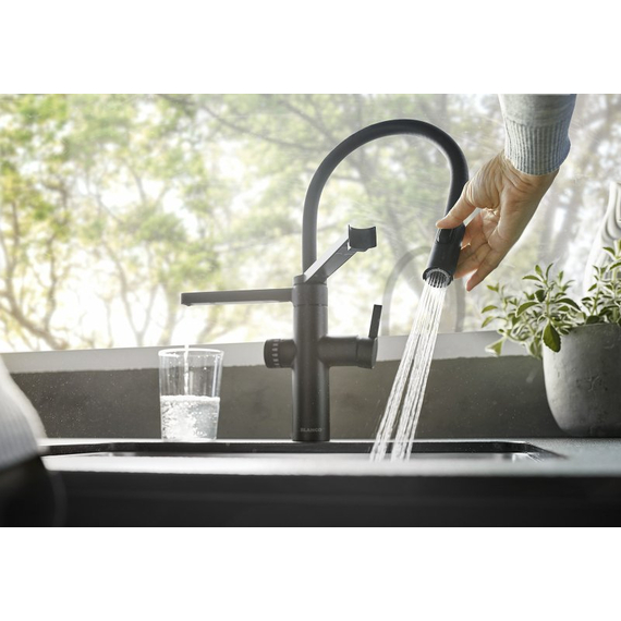 Кухонный смеситель Blanco EVOL-S PRO FILTER чёрний матовий 526636