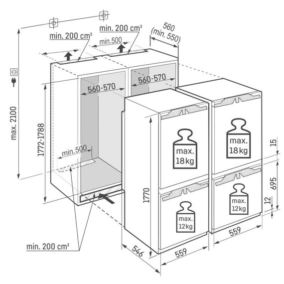 Холодильник вбудований Side by Side Liebherr IXCC 5155 22
