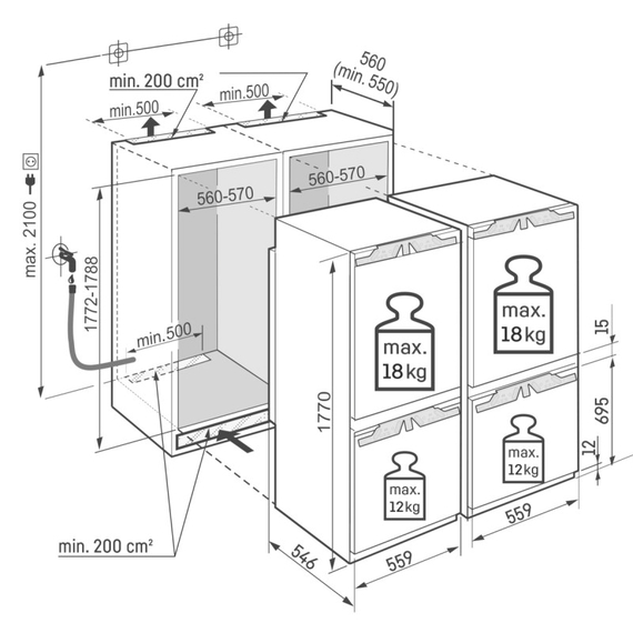Холодильник вбудований Side by Side Liebherr IXCC 5165 22