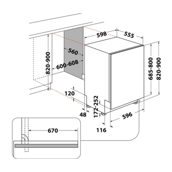 Посудомоечная машина Whirlpool WIC3C34PFE S