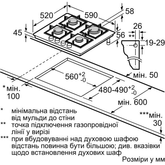 Варочная поверхность газовая Bosch PPP6A2I40R