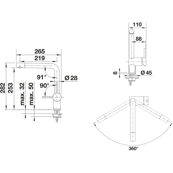 Кухонный смеситель Blanco LINUS PVD steel 526241