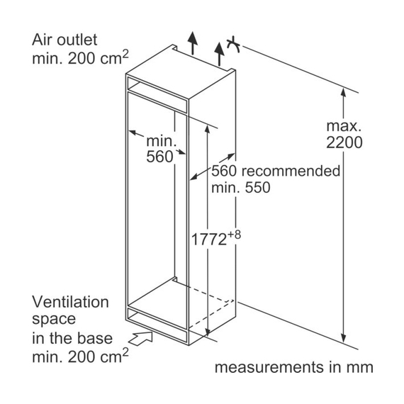 Холодильник встраиваемый Bosch KIS87AF30U