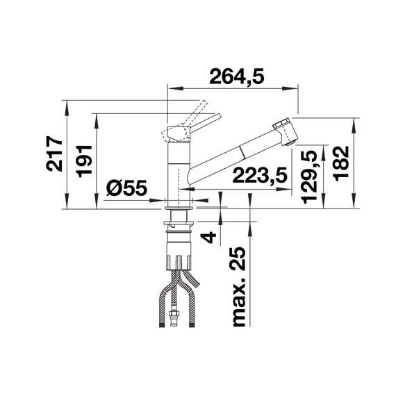 Кухонный смеситель Blanco KANO-S-F Vario хром 527969