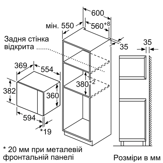 Встроенная микроволновая печь Bosch BFL524MB2