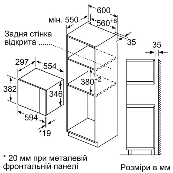 Встроенная микроволновая печь Bosch BFL524MH2