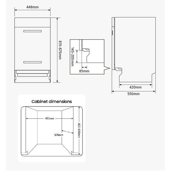 Посудомоечная машина Samsung DW50DG450B00UA